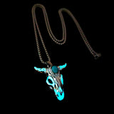 Men's Turquoise Gemstone Bull Head Luminous – Jewelry Gift Ideas — 17
