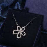 Full Diamond Five Petal Flower Pendant Necklace – Jewelry Gift Ideas — 3
