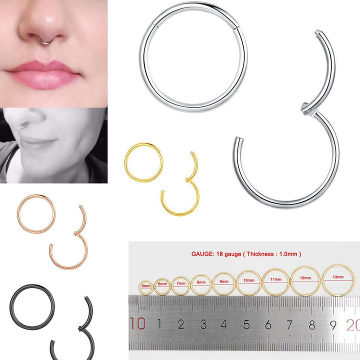316L Stainless Steel Basic Piercing Nose Ring – Birthday Gifts — 1