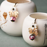 Gu Shu Qian Teng Plated 14K Gold Earrings Ginkgo Bells – Stylish Gifts — 8
