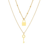 18K Gold Stainless Steel Double-layer Key Lock – Jewelry Gift Ideas — 5