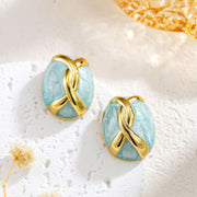 Vintage Egg Surface Enamel Enamel Earrings Women – Gifts for Her — 4