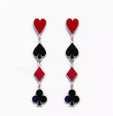 Poker Logo Heart And Diamond Japanese And Korean Earrings – Gift Ideas — 5