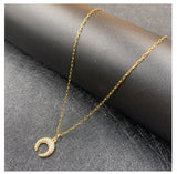 Zircon Moon Necklace Copper Plated Real Gold Full – Jewelry Gift Ideas — 6