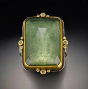 French Retro Fashion Square Natural Stone Crystal Ring – Stylish Gifts — 6