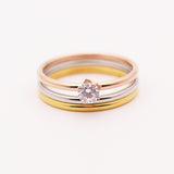 Women's Titanium Steel Multi-Layer Three-Colored Ring – Gifts for Her — 2