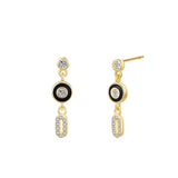 S925 Silver Black Enamel Geometric Ear Studs Female – Gifts for Her — 2
