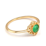 S925 Silver Plated 14K Gold Green Agate Ring – Thoughtful Gifts — 5