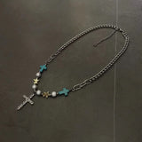 Turquoise Studded Diamond Cross Men's Titanium – Jewelry Gift Ideas — 3