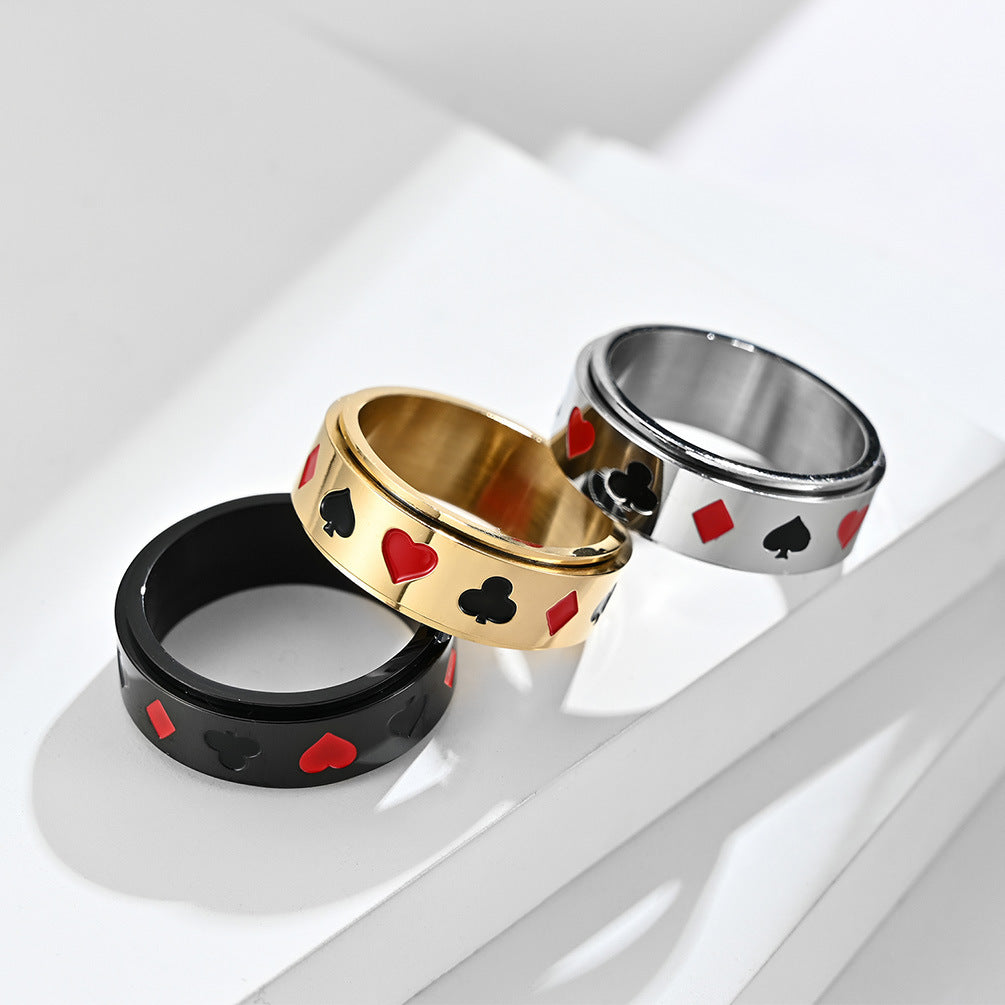 Spade Red Peach Plum Square Ring – Surprise Gifts — 1