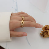 Fashion Square Overlay Chain Ring – Stylish Gifts — 5
