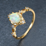 Natural Stone Semi-Precious Blue Moonstone Ring – Birthday Gifts — 4
