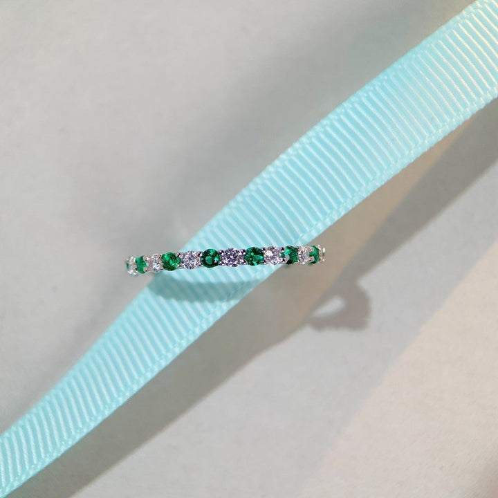 S925 Sterling Silver Emerald Ring Female High Carbon – Gifts for Her — 1