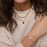 Beaded 18K Copper-plated Gold Lucky Blue Eyes – Jewelry Gift Ideas — 1