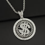 Diamond Set Rotating Rotatable Dollar Pendant – Jewelry Gift Ideas — 7