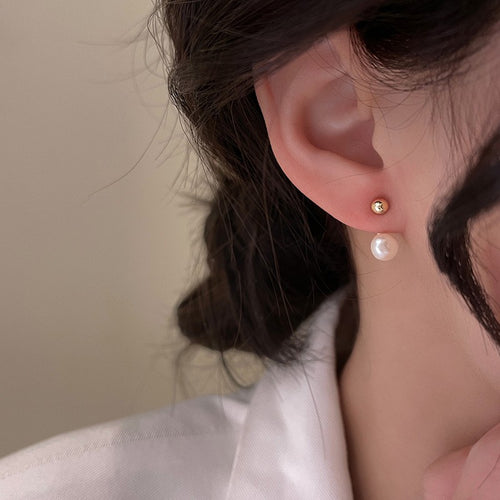 925 Sterling Silver Needle Pearl Stud Earrings Women's – Gifts for Her — 2