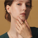 Vintage Ring Female S925 Silver Gilded Flower Amber – Gifts for Her — 1