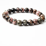 Rhodonite Beaded Bracelet Black Thread – Jewelry Gift Ideas — 2