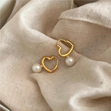 Women's 925 Sterling Silver Pearl Heart Earrings – Gifts for Her — 2