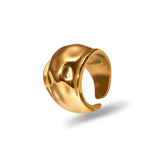 Women's Retro Minority Hammered Opening Couple Rings – Gifts for Her — 4