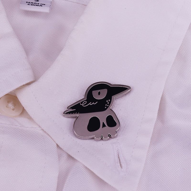 Crow Skull Brooch Cute Cartoon Animal Badge – Jewelry Gift Ideas — 1