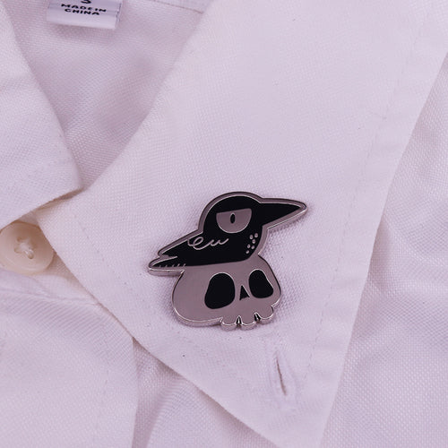 Crow Skull Brooch Cute Cartoon Animal Badge – Jewelry Gift Ideas — 1