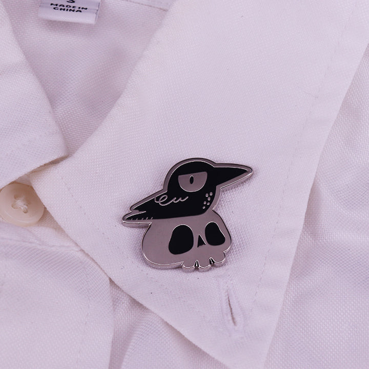 Crow Skull Brooch Cute Cartoon Animal Badge – Jewelry Gift Ideas — 1