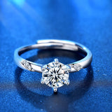 Ladies 925 Sterling Silver Six Prong Moissanite Ring – Practical Gifts — 3