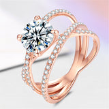 Wrapped Four-Claw Diamond Ring 18k Rose Gold Plated – Meaningful Gifts — 2