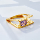 925 Silver Natural Amethyst Ring Antique Design – Unique Gift Ideas — 1