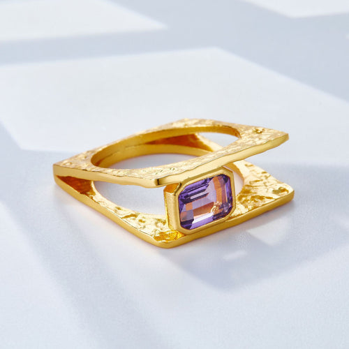 925 Silver Natural Amethyst Ring Antique Design – Unique Gift Ideas — 1
