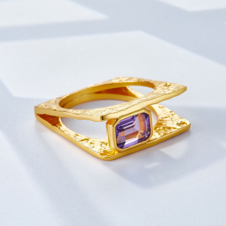 925 Silver Natural Amethyst Ring Antique Design – Unique Gift Ideas — 1