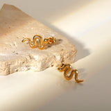 18K Gold Plated Stainless Steel Snake Stud Earrings – Gifts for Her — 9