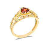Heart Shaped Natural Garnet Ring – Birthday Gifts — 3