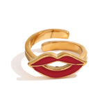 18K Gold Lip Dripping Ring For Women – Gifts for Her — 14