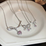 Love Zircon Bowknot Water Necklace – Jewelry Gift Ideas — 4