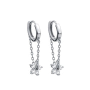 Women's Sterling Silver Zircon Sakura Flower Earrings – Gifts for Her — 12