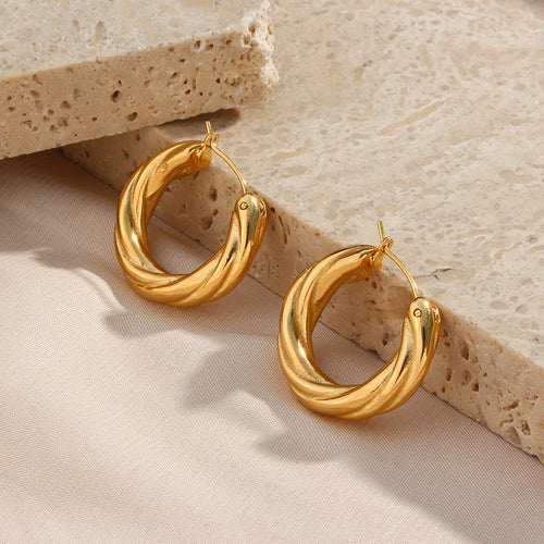 Denisse Twisted Hoop Earrings – Birthday Gifts — 2