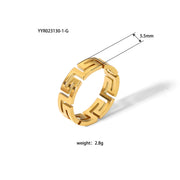 Stainless Steel Ring Great Wall Pattern Geometric – Stylish Gifts — 10