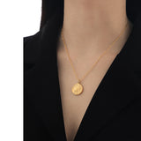 Round Coin Roman Relief Necklace – Jewelry Gift Ideas — 5
