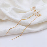 Round Face Shows Thin Box Chain Earrings With Simple – Surprise Gifts — 3