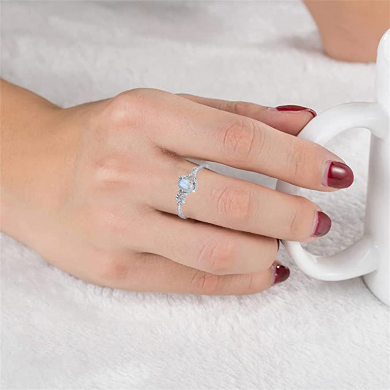Natural Moonlight Stone Ring Feminine – Unique Gift Ideas — 1
