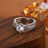 Zircon Engagement Ring Rotating Twisted Full – Gifts for Couples — 3