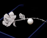 Women's Fashion Pearl Inlaid Zircon Camellia Brooch – Stylish Gifts — 5