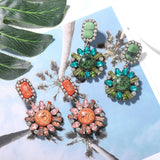 Floral Round Fancy Colored Diamond Earrings Set – Stylish Gifts — 4