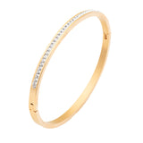 Single Row Stainless Steel Bracelet With Diamond – Jewelry Gift Ideas — 4