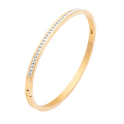 Single Row Stainless Steel Bracelet With Diamond – Jewelry Gift Ideas — 4