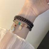 Women's Multi-loop Garnet Peace Clasp Bracelet – Jewelry Gift Ideas — 3