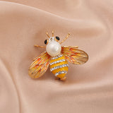 Cartoon Cute Bee Zircon Diamond Pearl Brooch – Jewelry Gift Ideas — 11