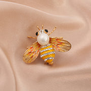 Cartoon Cute Bee Zircon Diamond Pearl Brooch – Jewelry Gift Ideas — 11